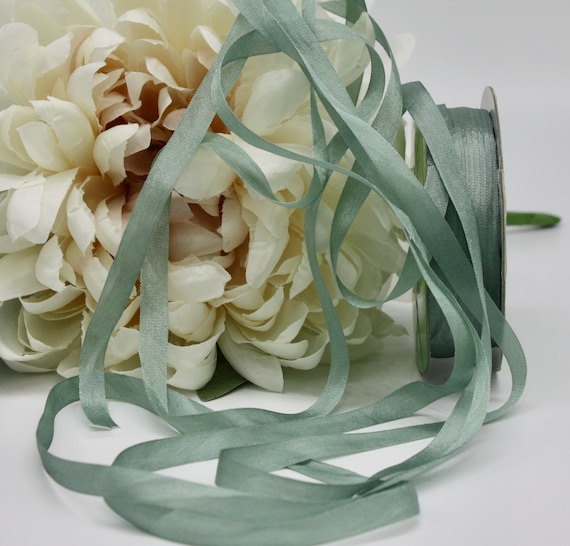 Sage Green Ribbon 1 Inch Sage Satin Ribbon Green Silk Ribbon for