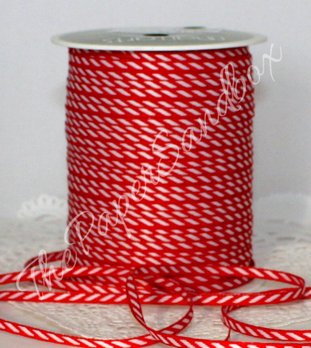 Striped Grosgrain Ribbon - Candy Cane - 1 1/2 inch - 1 Yard