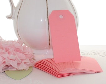 Blank Pink Paper Tags 3 1/4 x 1 5/8 Printable