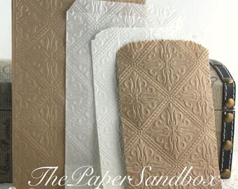 20 Art Deco Diamond Medallion Embossed Paper Gift Bags Choose Size/Style