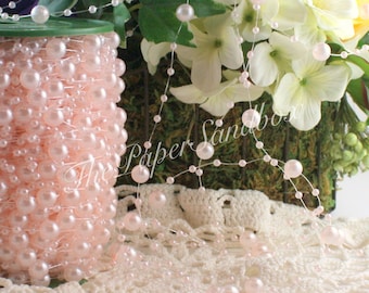 Light Pink Pearl Bead Garland, Beads by the yard