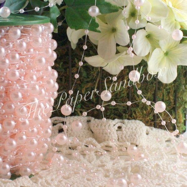 Light Pink Pearl Bead Garland, Beads by the yard