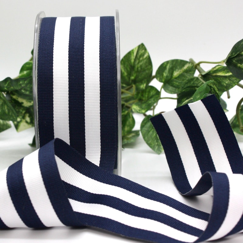 Navy Neck Ribbon Navy and White Ribbon - Etsy