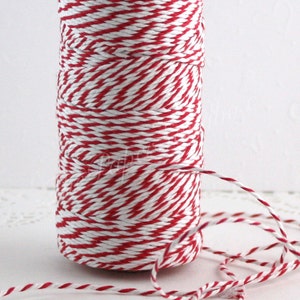 Red/white Baker's Twine 10 Yards, Red Cotton Twine 