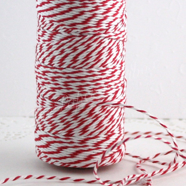 Red/White Baker's Twine 10 yards, Red Cotton Twine