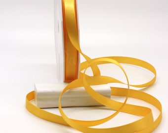Yellow Gold Satin Ribbon 3/8" wide BY THE YARD, Double Faced Satin