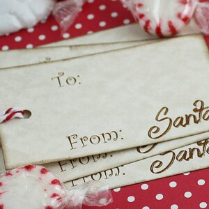 From Santa Gift Tags with Twine, Christmas Gift Tags, Holiday Tags, Gift Tags, Personalized Gift Tags