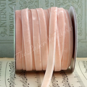 Blush Velvet Ribbon: 3/8"-3/4" Wide, By The Yard