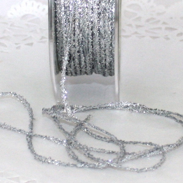 Silver Glitter String 1/8” wide by the yard