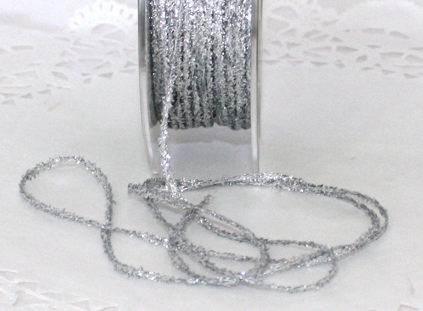 Silver Glitter String 1/8 Wide by the Yard | Etsy