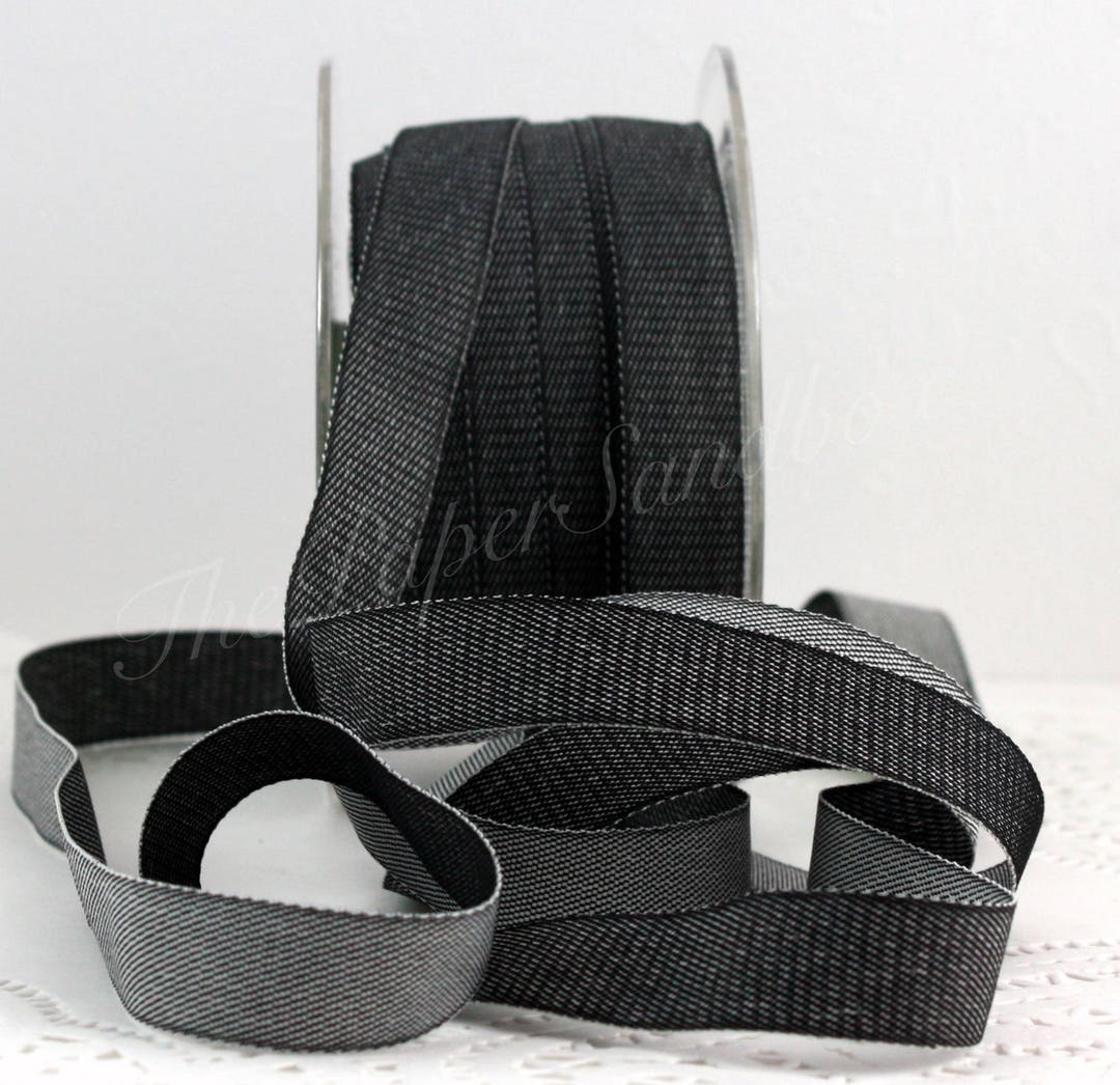 Lightweight Ribbon Black Denim Look Ribbon - Lightweight 5/8