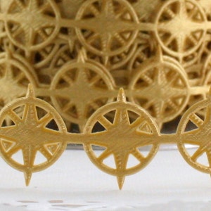 Gold Nautical Compass Ribbon Trim 3/4&quot; wide by the yard