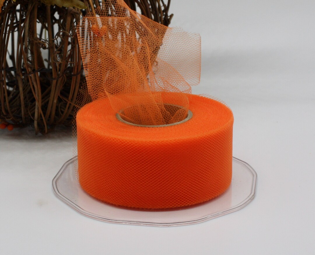 5 Yards Orange Tulle Ribbon 1.5 Wide Etsy
