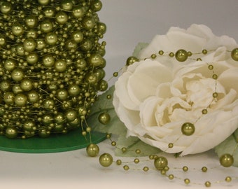 Moss Green/Chartreuse Pearl Bead Garland by the yard