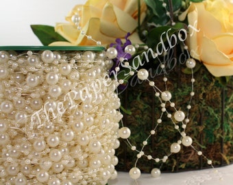 Ivory Pearl Bead Garland BY THE YARD, Ivory Bead Garland