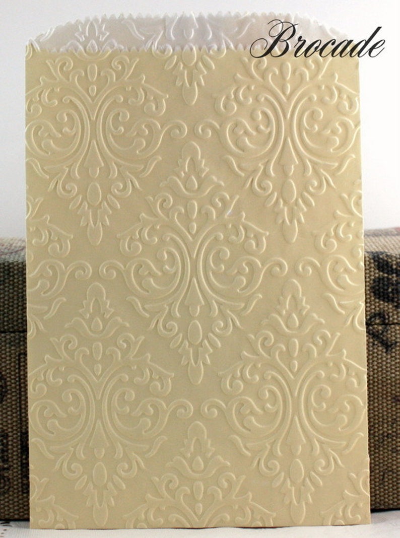 20 Embossed Glassine Lined Paper Bags 4.75