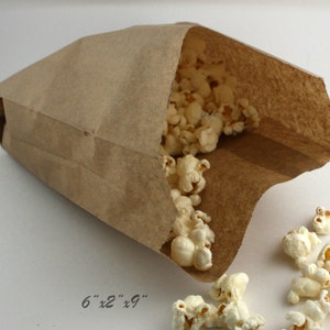 20 Grease Resistant Paper Bags 6x2x9, Wedding Cake Bags, Sandwich Bags, Popcorn Bags, Cookie Bags, Candy Bags