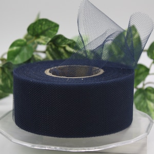 5 Yards Navy Blue Tulle Trim - 1.5"- 5" Wide