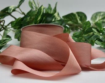 Muted Clay Hand-Dyed Silk Ribbon 1/4" - 1.25" Wide