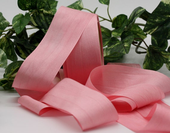 Pink Silk Ribbon 1/4” wide by the yard