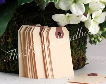 20 Small Manila Gift Tags: 2 3/4 x 1 3/8