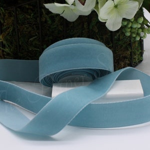 Sky Blue Velvet Ribbon: 7/8&quot; Wide, By The Yard