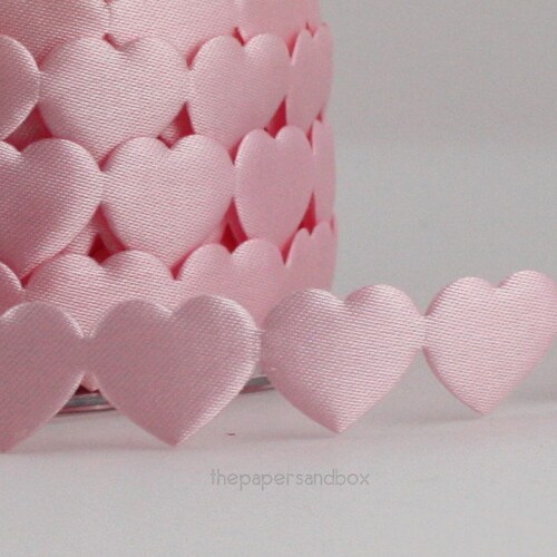 Pink Satin Heart Ribbon Trim 3/4 Wide BY THE YARD Etsy