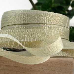 Matte Gold Metallic Ribbon 3/8" wide by the yard, Matte Gold Shimmer Ribbon