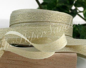 Matte Gold Metallic Ribbon 3/8" wide by the yard, Matte Gold Shimmer Ribbon