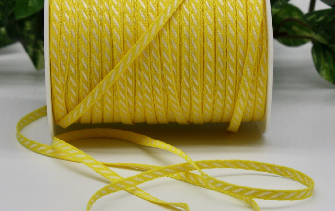 Yellow Striped Ribbon 1/8 Wide BY THE YARD Etsy