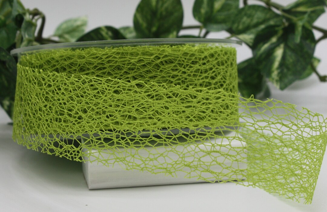 Lime Green Mesh Ribbon 1.5 Wide BY THE YARD Pantone Lime Green Etsy