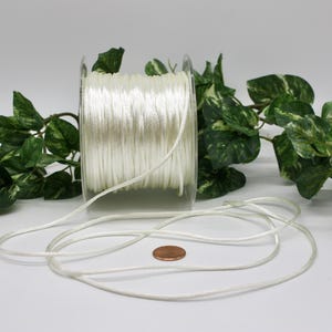 Ivory Satin Jewelry Cord 1/8&quot; wide BY THE YARD