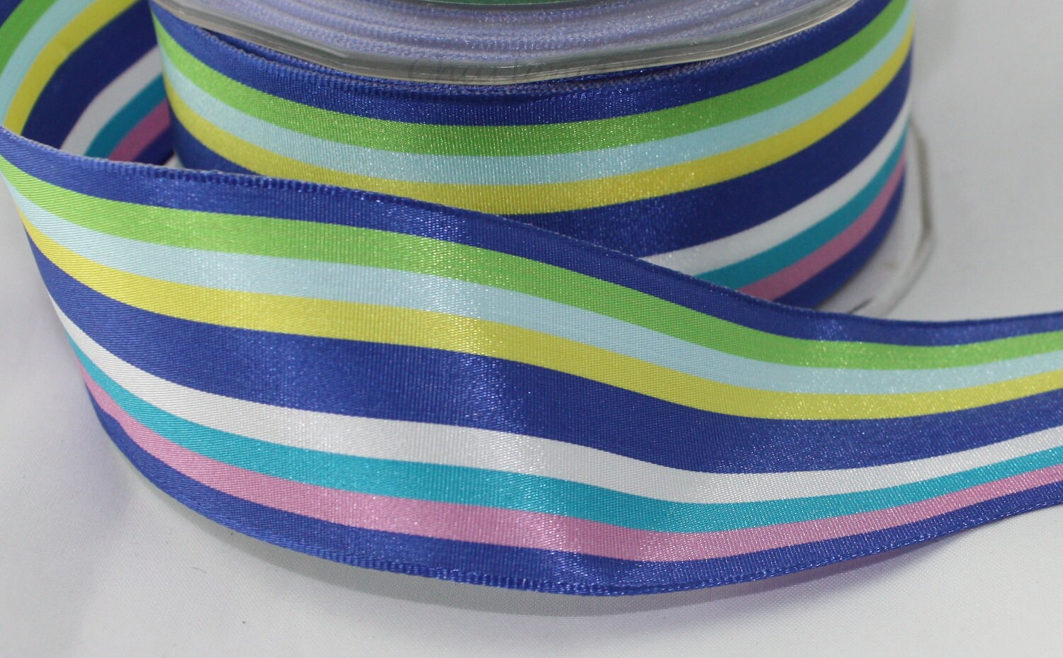 Multi Color Stripe Ribbon 1.5 inches wide by the yard Blue Etsy