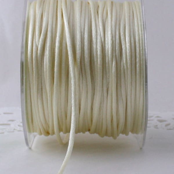 Ivory Satin Jewelry Cord 1/8" wide BY THE YARD