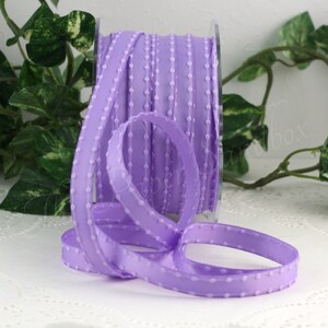 Lavender Satin Ribbon 3/8” wide BY THE YARD, Knotted Edge