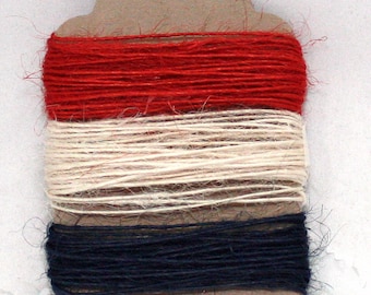 15 yd. Red White Blue String Twine 5 yd. each color