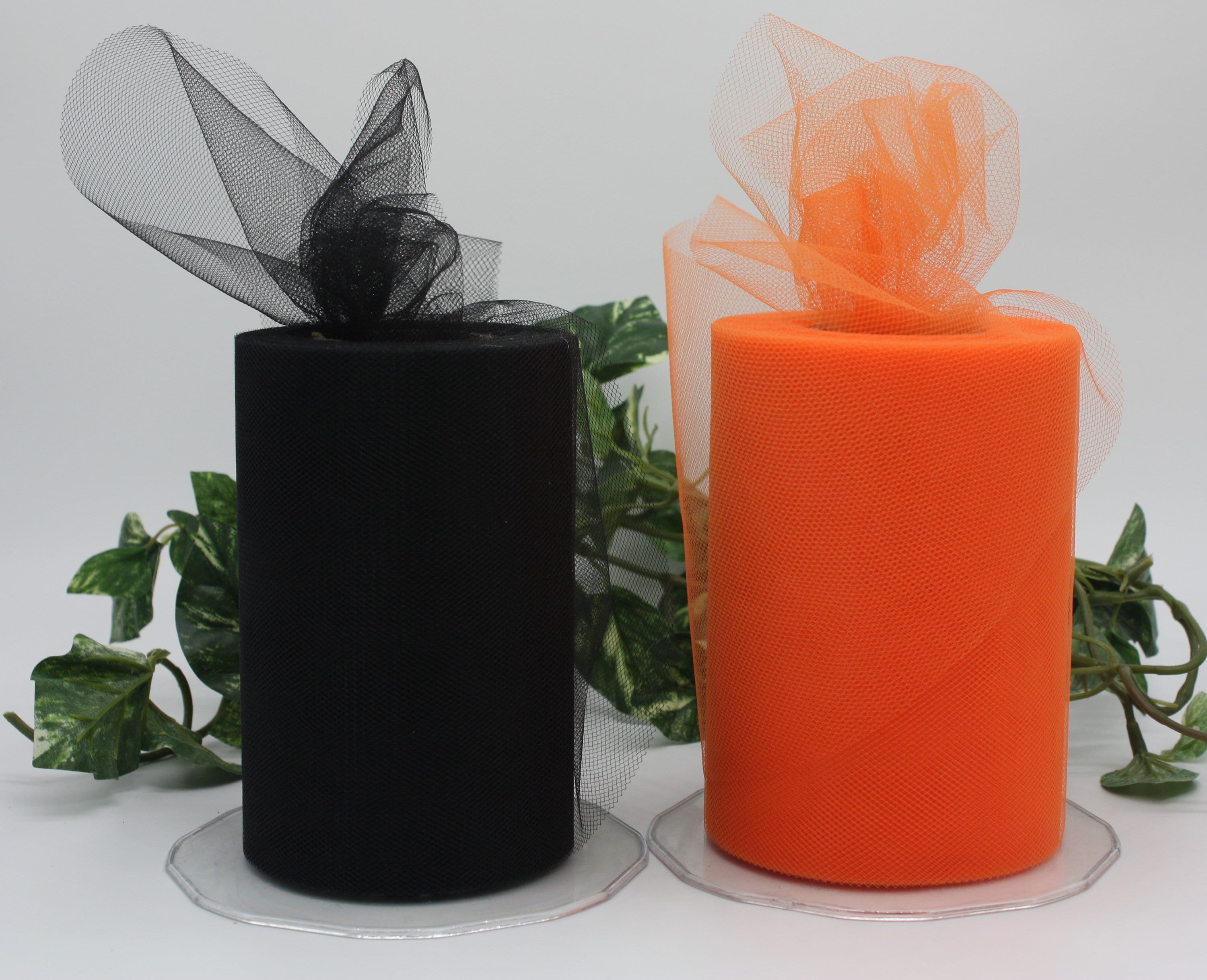 5 Yards Black or Orange Tulle Ribbon 5 Wide 