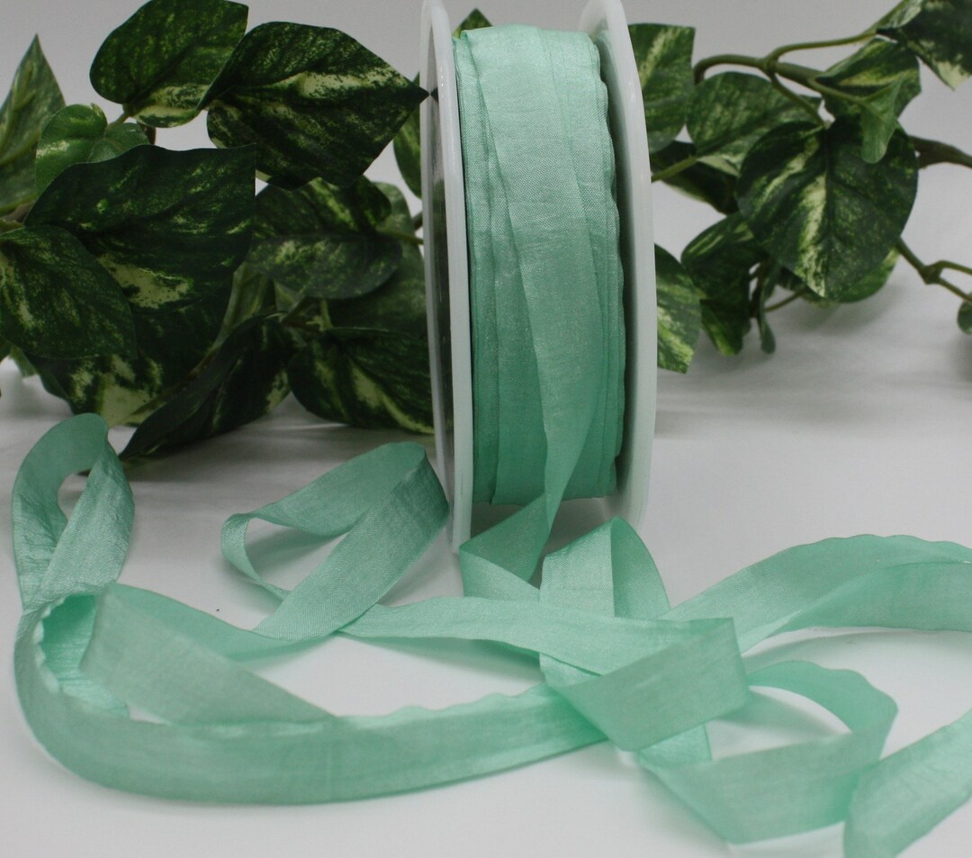 Fake Ribbon Robin Egg Faux Silk Ribbon: 1/2
