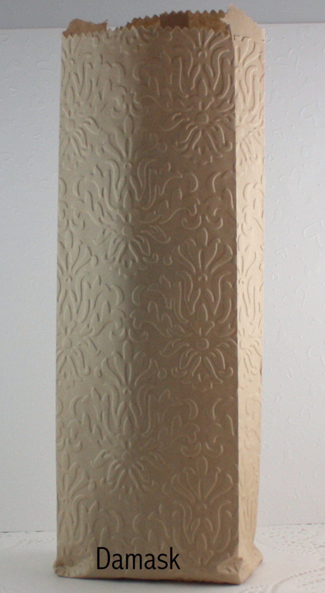 Tall Embossed Paper Bags, Tall Gift Bags, Bottle Bags, Bread Bags