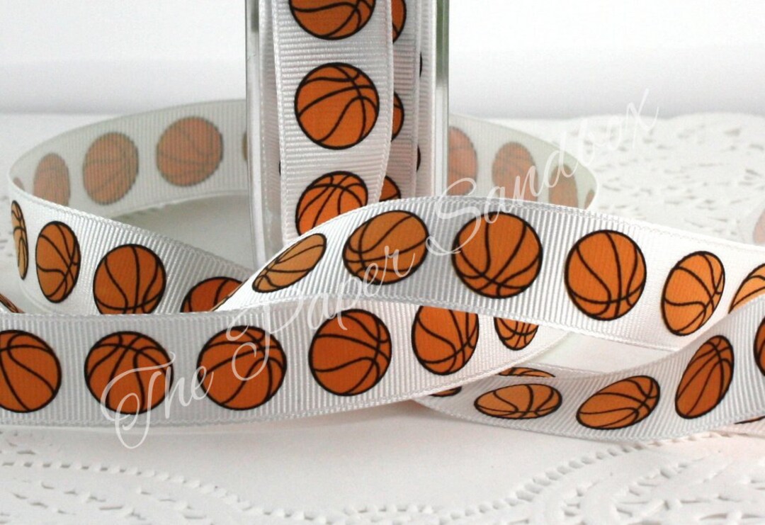 Basketball Ribbon 3/4” Wide by the Yard, Sports Ribbon, Final Four - Etsy