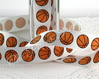 Basketball Ribbon 3/4” wide by the yard, Sports Ribbon, Final Four