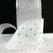 Sheer White/silver Glitter Ribbon 1.5 Wide by the Yard, Silver Sparkle ...