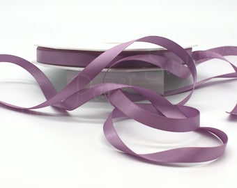 Dusty Lavender Satin Ribbon 3/8" wide BY THE YARD, Double Faced Satin