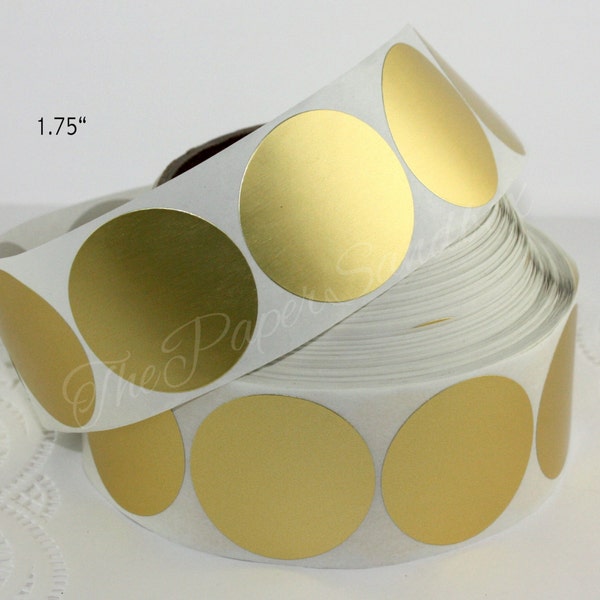 Matte Gold Foil Seals 1.75” or 2”  Round Gold Seals
