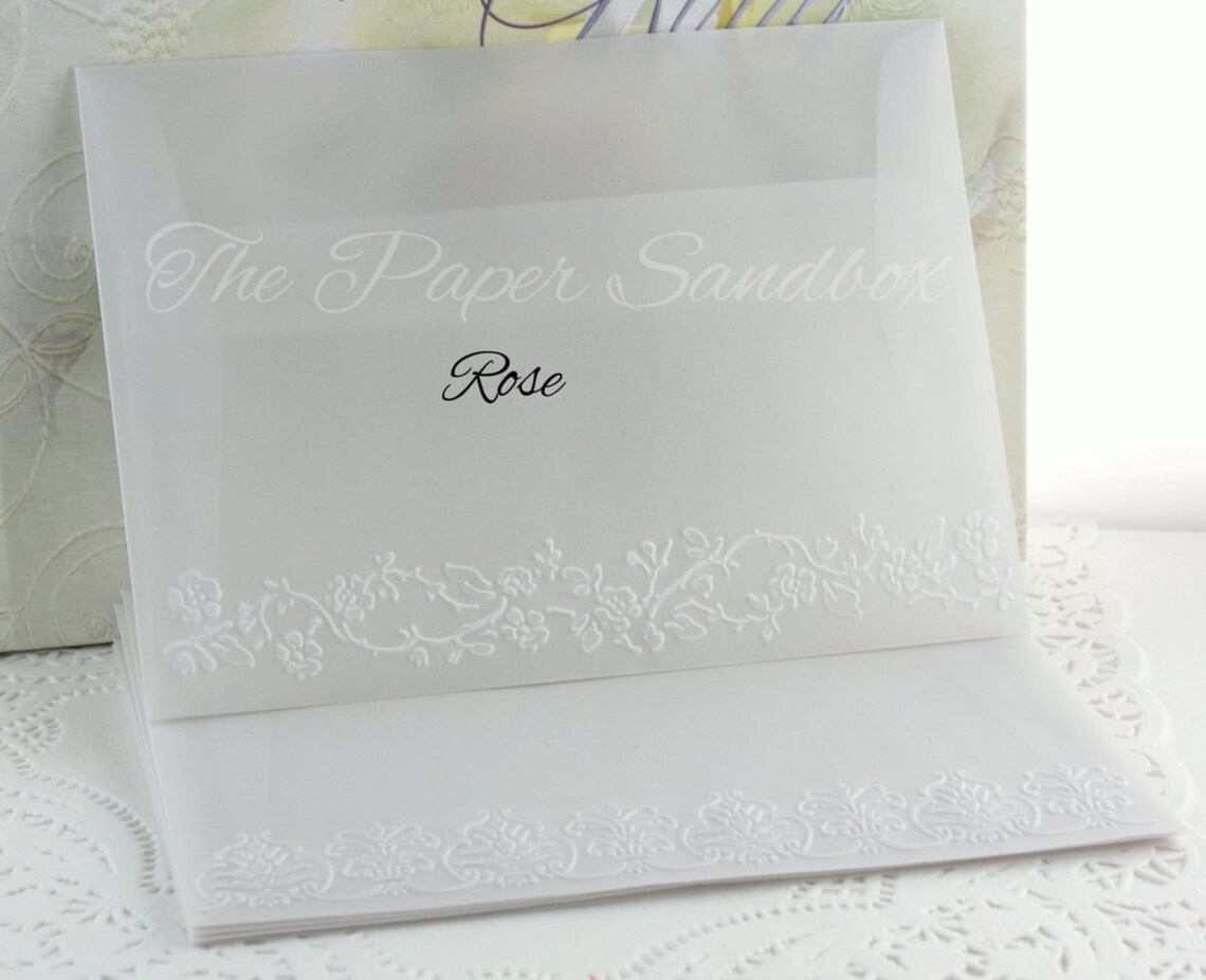 5x7 Embossed Vellum Envelopes A7 Vellum Envelopes 5.25 X Etsy
