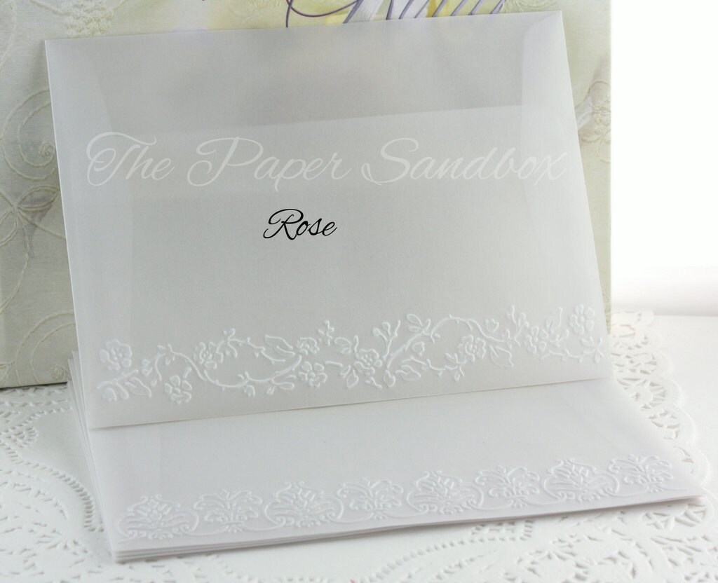 5x7 Embossed Vellum Envelopes A7 Vellum Envelopes 5.25 X Etsy Australia