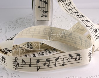 Musical Score Printed Ribbon 3/4" wide by the yard