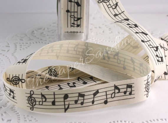 Musical Score Printed Ribbon 3/4 Wide by the Yard | Etsy
