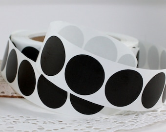 Black Seals 1 inch Round Matte Black Stickers