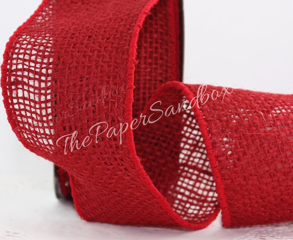 Burlap Wired Ribbon - 1.5 Inch Wide 10 Yards Rustic Jute Ribbon For Crafts & Decor